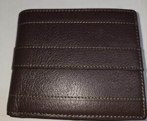 Comme Ca Ism Men's Vintage Brown Leather Wallet, New With Box